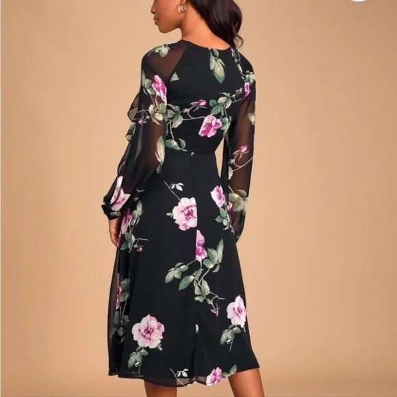 Lulus Once & flor all floral ruffle midi dress - Picture 5 of 15